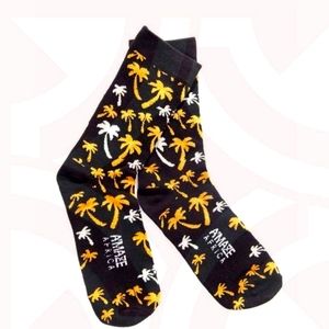 Tropical Inspired Socks black, white & yellow